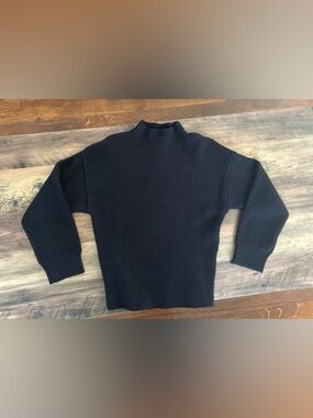 For The Republic Black Ribbed Turtleneck Sweater